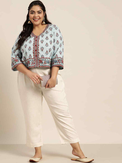 Ivory Rayon Flex Solid Slim Fit Pant/Slim Pant