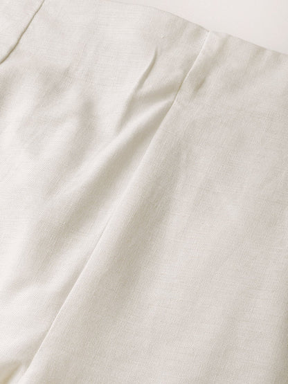 White Cotton Flex Solid Slim Fit Pant/Slim Pant