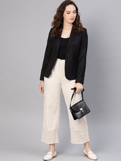 Natural Cotton Flex Solid Wide Leg Palazzo
