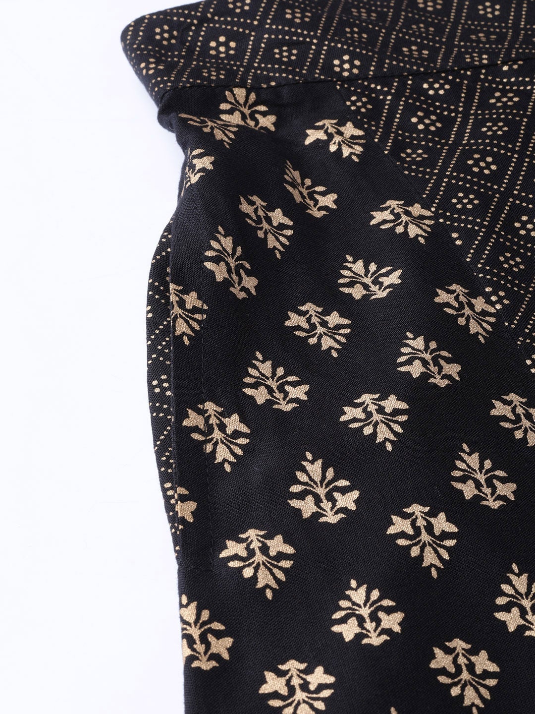 Black Rayon Printed Flared Palazzo