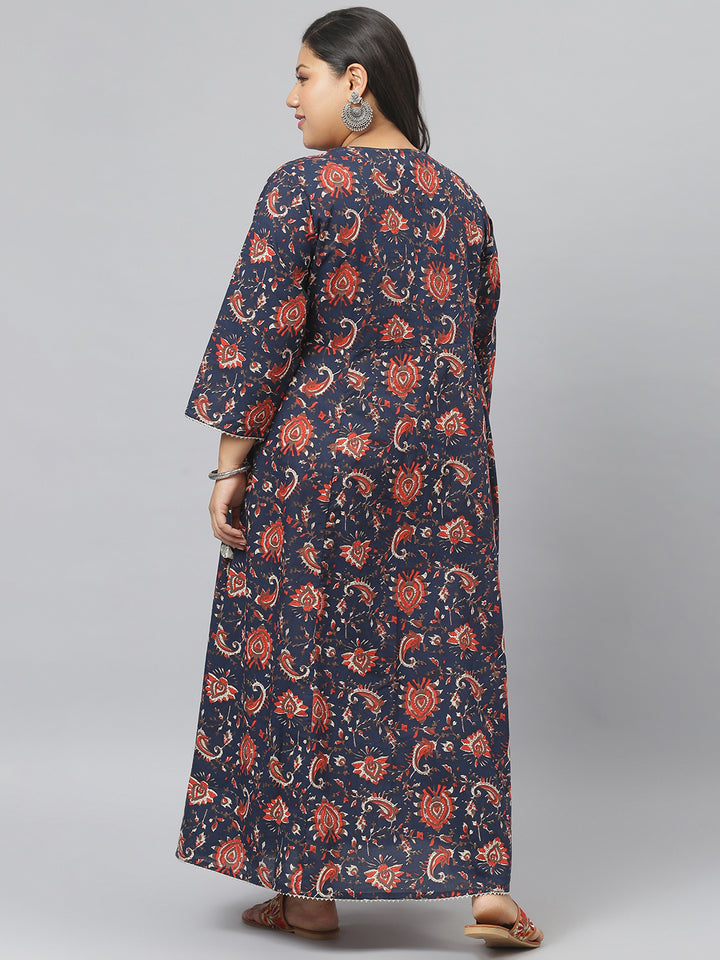Kalamkari Printed Cotton Anarkali Kurta