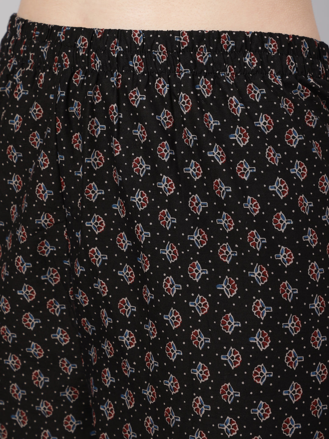 Black Ethnic Printed Kurta With Trouser And Dupatta