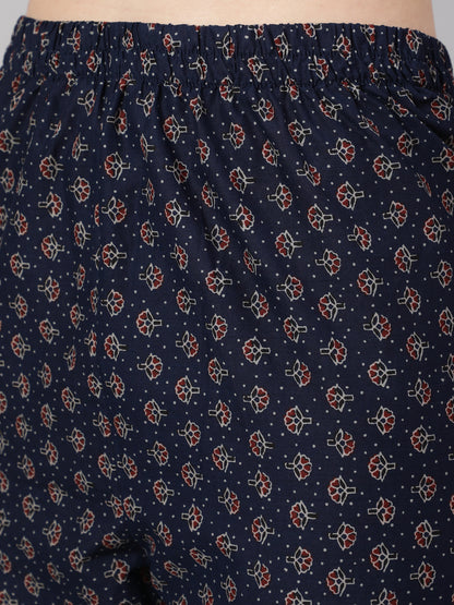 Blue Ethnic Printed Kurta With Trouser And Dupatta