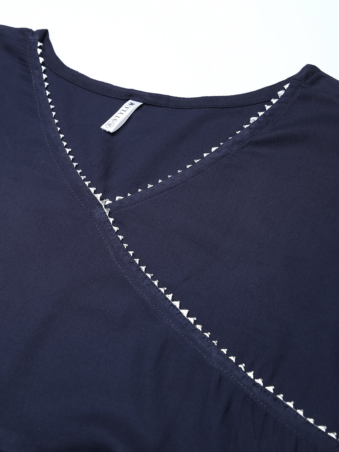 Solid Rayon Angrakha Kurta With Dupatta
