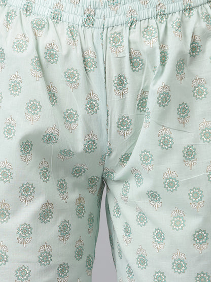 Women Floral Print Rayon Straight Kurta Pant Dupatta Set