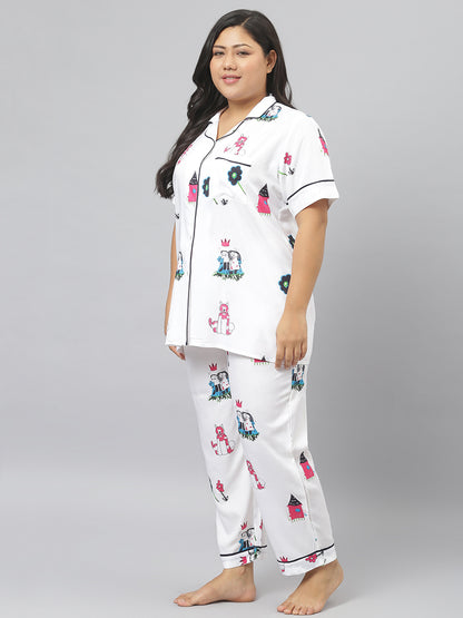 Rayon Abstract Printed Shirt & Pyjama set
