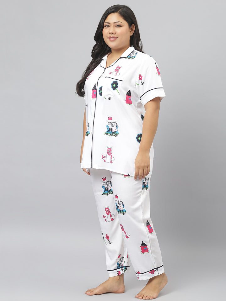 Rayon Abstract Printed Shirt &amp; Pyjama set