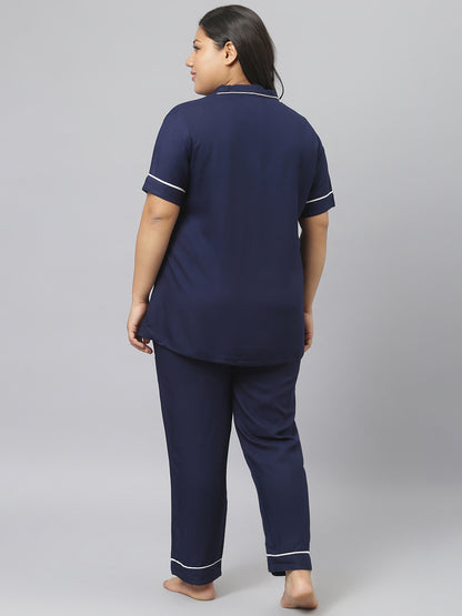 Rayon Solid Shirt & Pyjama set