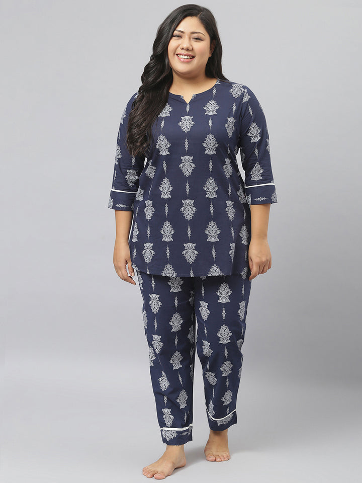 Cotton Floral Print Night Suit Set