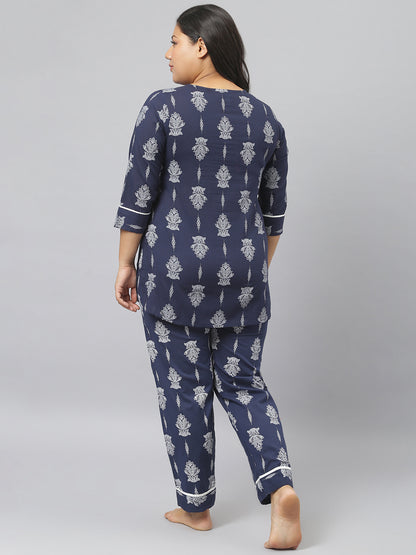 Cotton Floral Print Night Suit Set