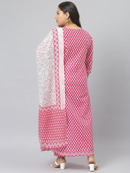 Printed Cotton Kurta with Dupatta