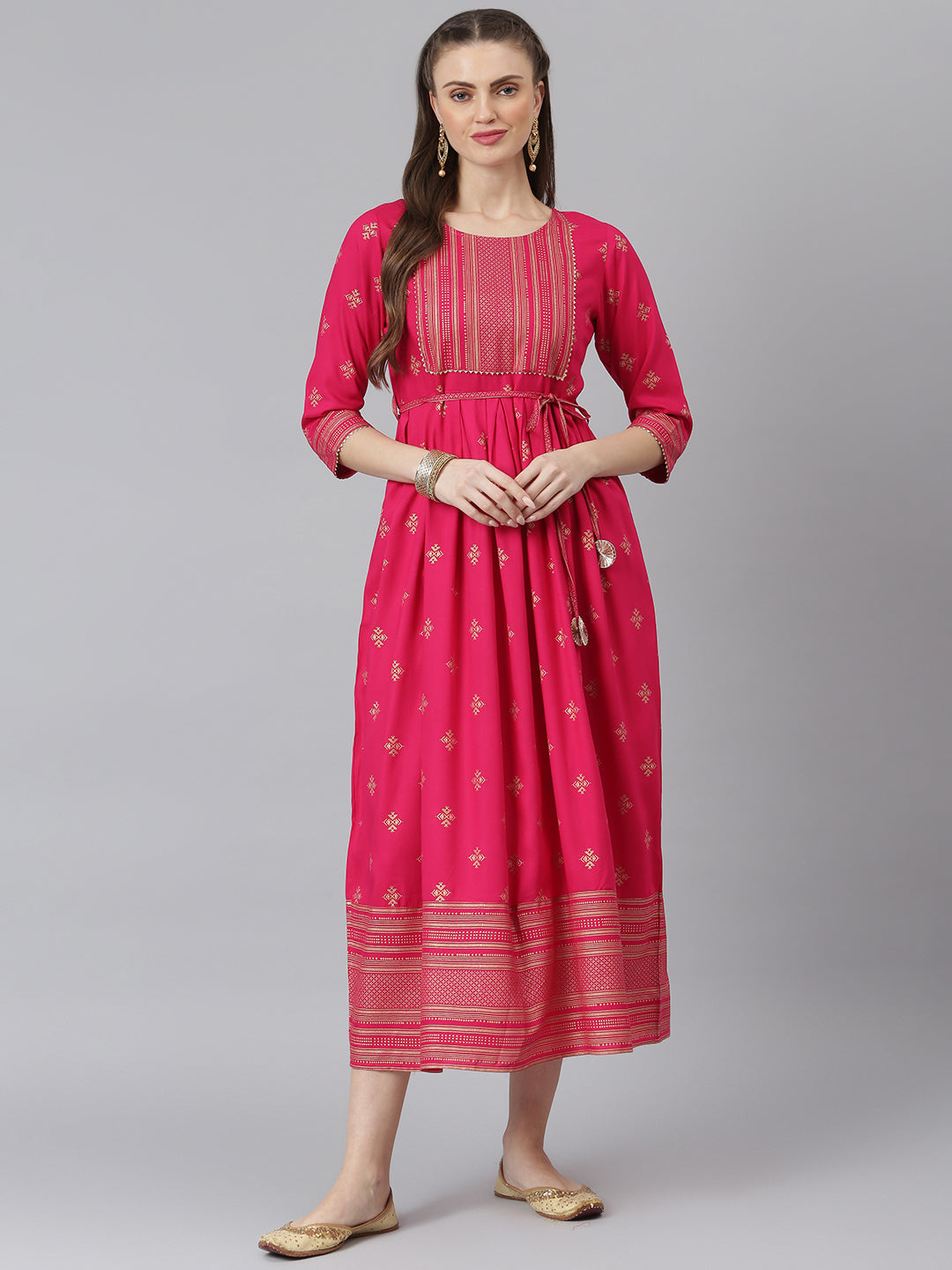 Stylum pink rayon printed kurta – wholesale manufacturer & exporter from India