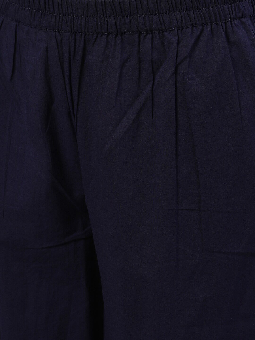 Women Navy Blue Trouser with lace detailing